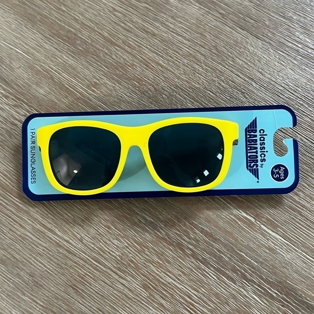 Classics by Babiators yellow square shape sunglasses ages 3-5